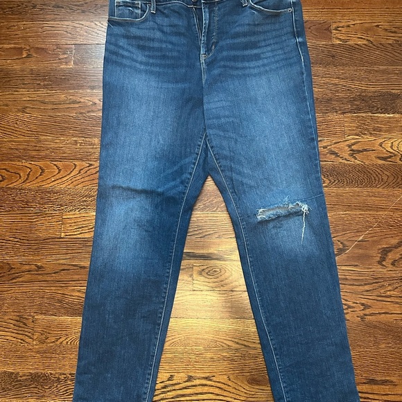 Old Navy Blue Straight Leg Jeans with Distressed Detail - Picture 1 of 6